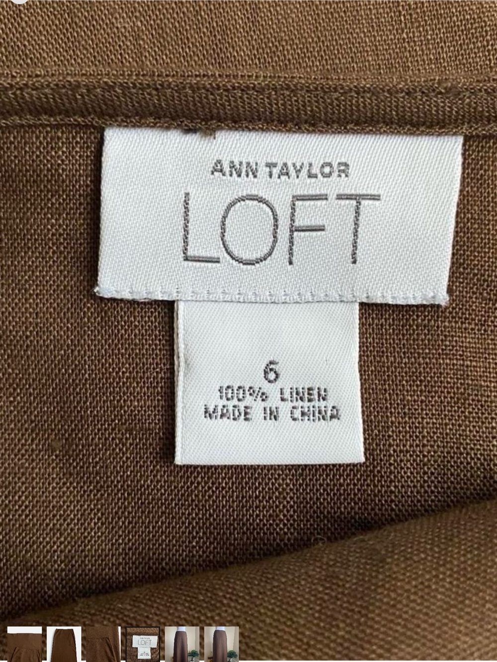 2000s minimalist brown 100% linen maxi skirt - Picture 3 of 4